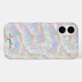 Aangepaste Naam Vloeistof Iridescent Gold Opal Gir Case-Mate iPhone Case (Achterkant (horizontaal))