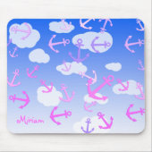 Aangepaste naam, vlot drijvende ankers, pasteelkle muismat (Voorkant)