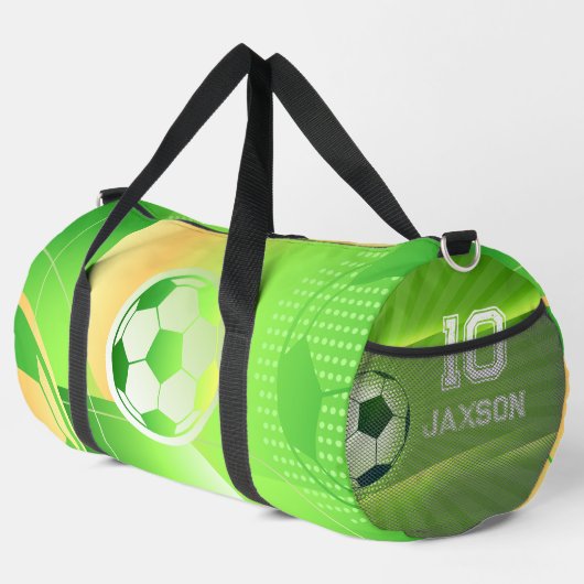 Aangepaste naam Voetbal Bag | Gepersonaliseerd num Plunjezak (Rechterhoek)