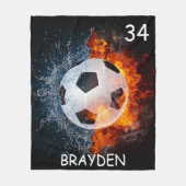 Aangepaste naam Voetbal Blanket Fleece Deken (Voorkant)