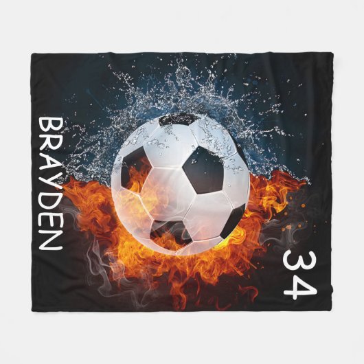 Aangepaste naam Voetbal Blanket Fleece Deken (Voorkant (Horizontaal))