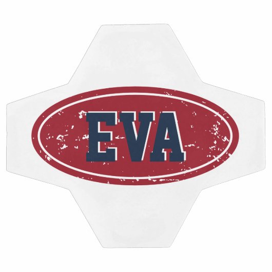 Aangepaste naam voetbal cadeau met gekleurde logo (Enkel)