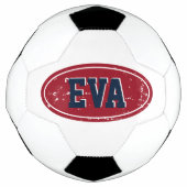 Aangepaste naam voetbal cadeau met gekleurde logo (Voorkant)