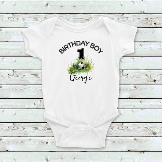 Aangepaste naam Voetbal Eerste Verjaardag Romper