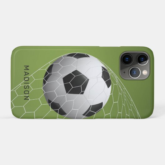 Aangepaste naam Voetbal Gele telefoongevallen Case-Mate iPhone Case (Achterkant (horizontaal))