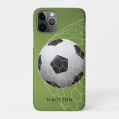 Aangepaste naam Voetbal Gele telefoongevallen Case-Mate iPhone Case (Achterkant)