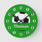 Aangepaste naam voetbal klok, voetbalfan / sport ronde klok (Voorkant)