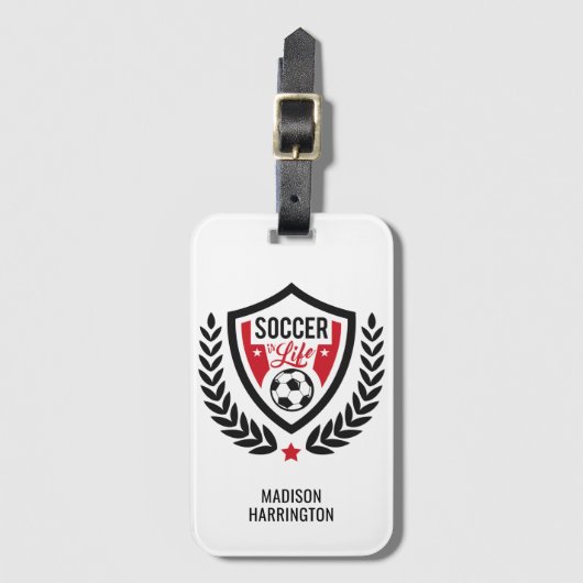 Aangepaste naam Voetbal Logo Bagagelabel (Voorkant (verticaal))