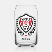 Aangepaste naam Voetbal Logo Blikvorm Glas (Voorkant)