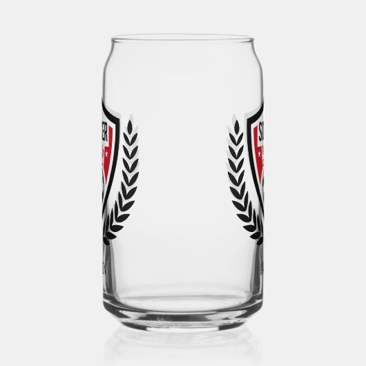 Aangepaste naam Voetbal Logo Blikvorm Glas (Rechts)