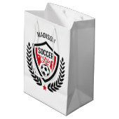 Aangepaste naam Voetbal Logo cadeautas (Achterkant Gekanteld)