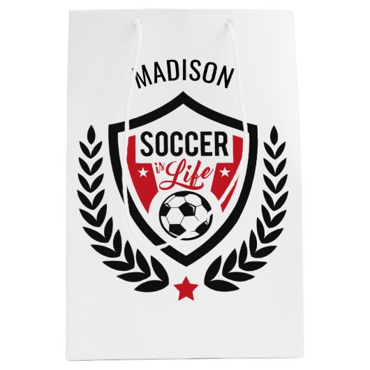 Aangepaste naam Voetbal Logo cadeautas (Voorkant)
