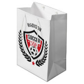 Aangepaste naam Voetbal Logo cadeautas (Voorkant Gekanteld)