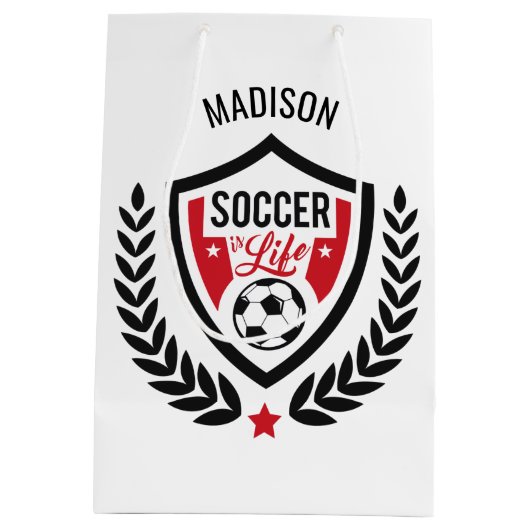 Aangepaste naam Voetbal Logo cadeautas (Achterkant)