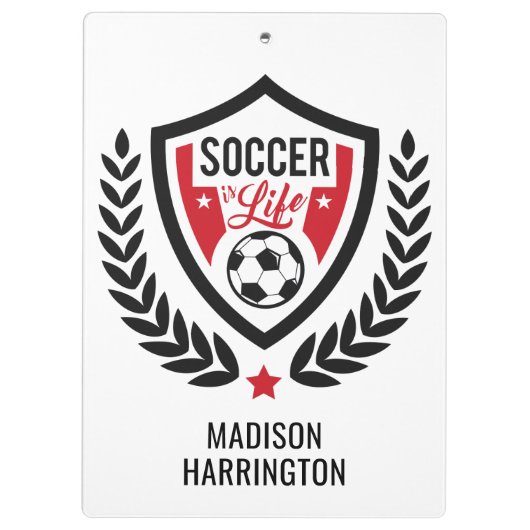 Aangepaste naam Voetbal Logo Klembord (Achterkant)