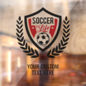 Aangepaste naam Voetbal Logo Raamsticker (Vel 2)