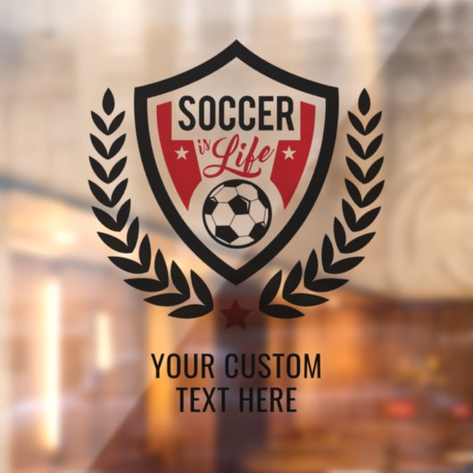 Aangepaste naam Voetbal Logo Raamsticker (Vel 2)