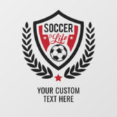 Aangepaste naam Voetbal Logo Raamsticker (Vel)