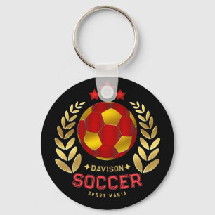 Aangepaste naam voetbal logo sleutelhanger