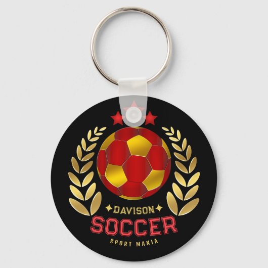 Aangepaste naam voetbal logo sleutelhanger (Voorkant)