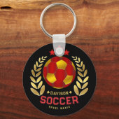 Aangepaste naam voetbal logo sleutelhanger (Voorkant)