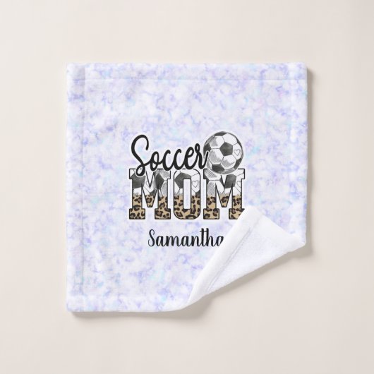 Aangepaste naam Voetbal Mam | MOEDERDAG Bad Handdoek (Wasdoekje)