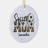 Aangepaste naam Voetbal Mam | MOEDERDAG Keramisch Ornament (Rechts)