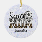 Aangepaste naam Voetbal Mam | MOEDERDAG Keramisch Ornament (Voorkant)