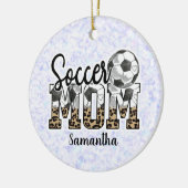 Aangepaste naam Voetbal Mam | MOEDERDAG Keramisch Ornament (Links)