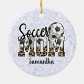 Aangepaste naam Voetbal Mam | MOEDERDAG Keramisch Ornament (Achterkant)