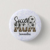 Aangepaste naam Voetbal Mam | MOEDERDAG Ronde Button 3,2 Cm (Voorkant)