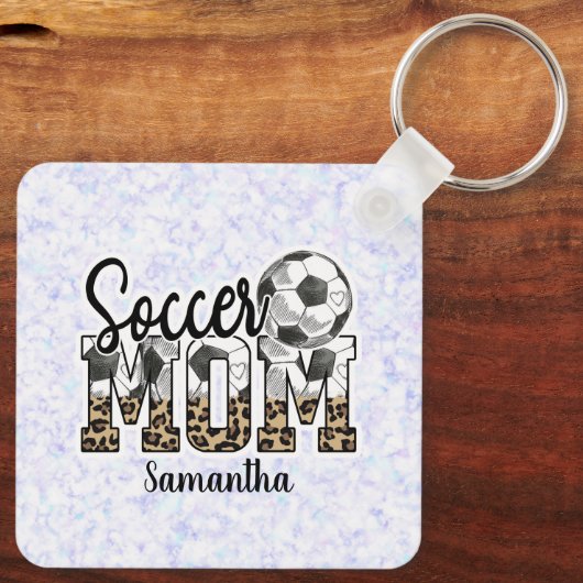 Aangepaste naam Voetbal Mam | MOEDERDAG Sleutelhanger (Achterkant)