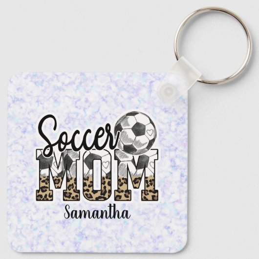 Aangepaste naam Voetbal Mam | MOEDERDAG Sleutelhanger (Achterkant)