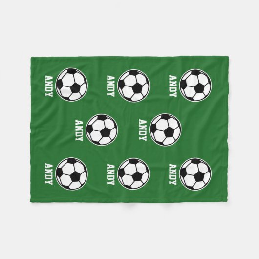 Aangepaste naam voetbal patroondeken fleece deken (Voorkant (Horizontaal))