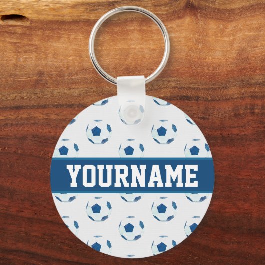 Aangepaste naam Voetbal-schetsenpatroon Sleutelhanger (Voorkant)
