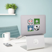 Aangepaste naam Voetbal stickers (Laptop op bureau)
