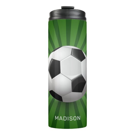 Aangepaste naam Voetbal tumbler Thermosbeker (Voorkant)