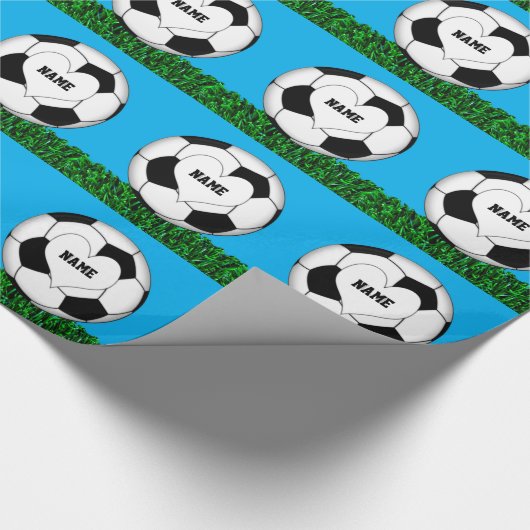 Aangepaste naam Voetbal Wrapping Papier (Hoek)