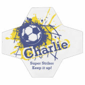 Aangepaste naam voetbaldoel blauwe grafische kaart voetbal (Enkel)