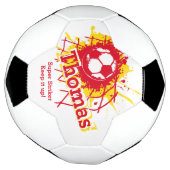 Aangepaste naam voetbaldoel rode afbeelding voetbal (Gedraaid)