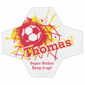 Aangepaste naam voetbaldoel rode afbeelding voetbal (Enkel)