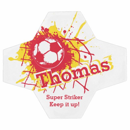 Aangepaste naam voetbaldoel rode afbeelding voetbal (Enkel)