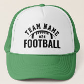 Aangepaste naam voetbalteam nummer groen trucker pet (Voorkant)