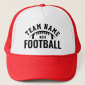 Aangepaste naam voetbalteam nummer rood trucker pet (Voorkant)