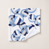Aangepaste naam volleybal blauw wit team kleuren bad handdoek (Wasdoekje)