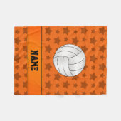 Aangepaste naam volleybal oranje sterren fleece deken (Voorkant (Horizontaal))