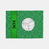 Aangepaste naam volleybal zwart groene sneeuwvlokk fleece deken (Voorkant (Horizontaal))