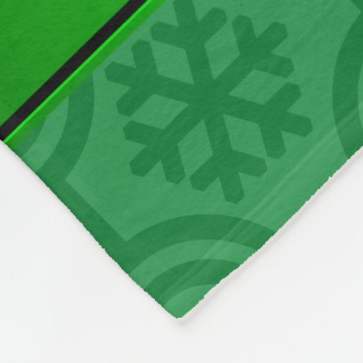 Aangepaste naam volleybal zwart groene sneeuwvlokk fleece deken (Hoek)