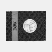Aangepaste naam volleybal zwarte halve cirkels fleece deken (Voorkant (Horizontaal))