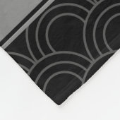 Aangepaste naam volleybal zwarte halve cirkels fleece deken (Hoek)